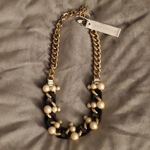 Ann Taylor mixed media statement necklace NWT